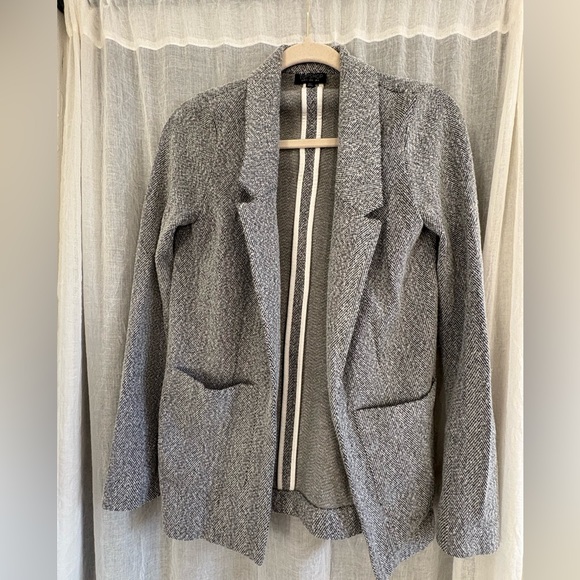 Topshop Heather Gray Blazer-Style Knit Cardigan Sweater size 0 - Picture 4 of 8
